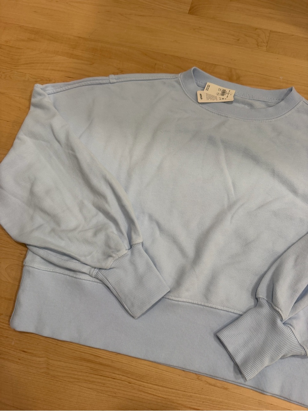 aerie Pale Blue Crewneck Sweatshirt with Tag - Picture 2 of 4
